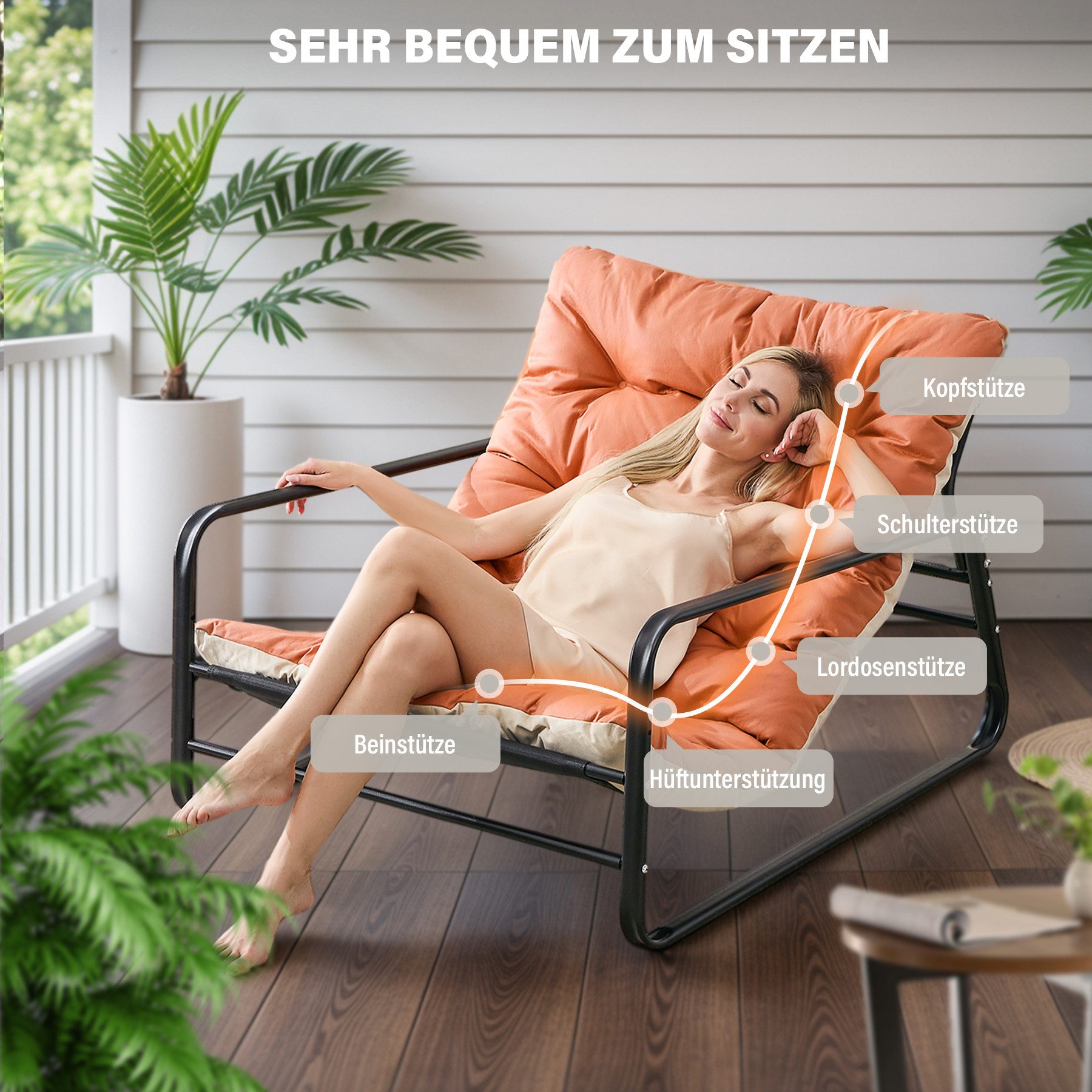 HomeMiYN Gartenliege Sessel outdoor Gartenliege mit günstig online kaufen