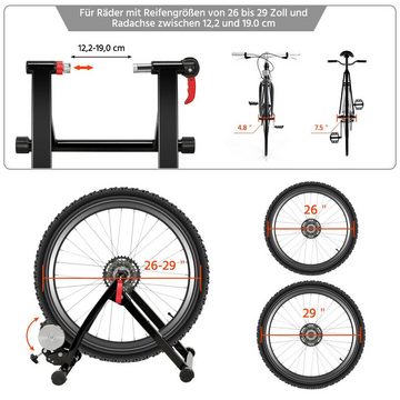 Yaheetech Heimtrainer, Klappbar Fahrrad Rollentrainer inkl. Schaltung