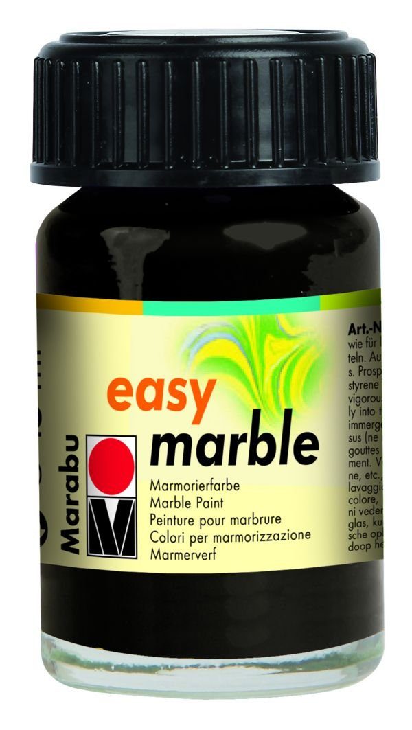 Marabu Wischmopp Marabu Marmorierfarbe "Easy Marble", schwarz, 15 ml, im Glas