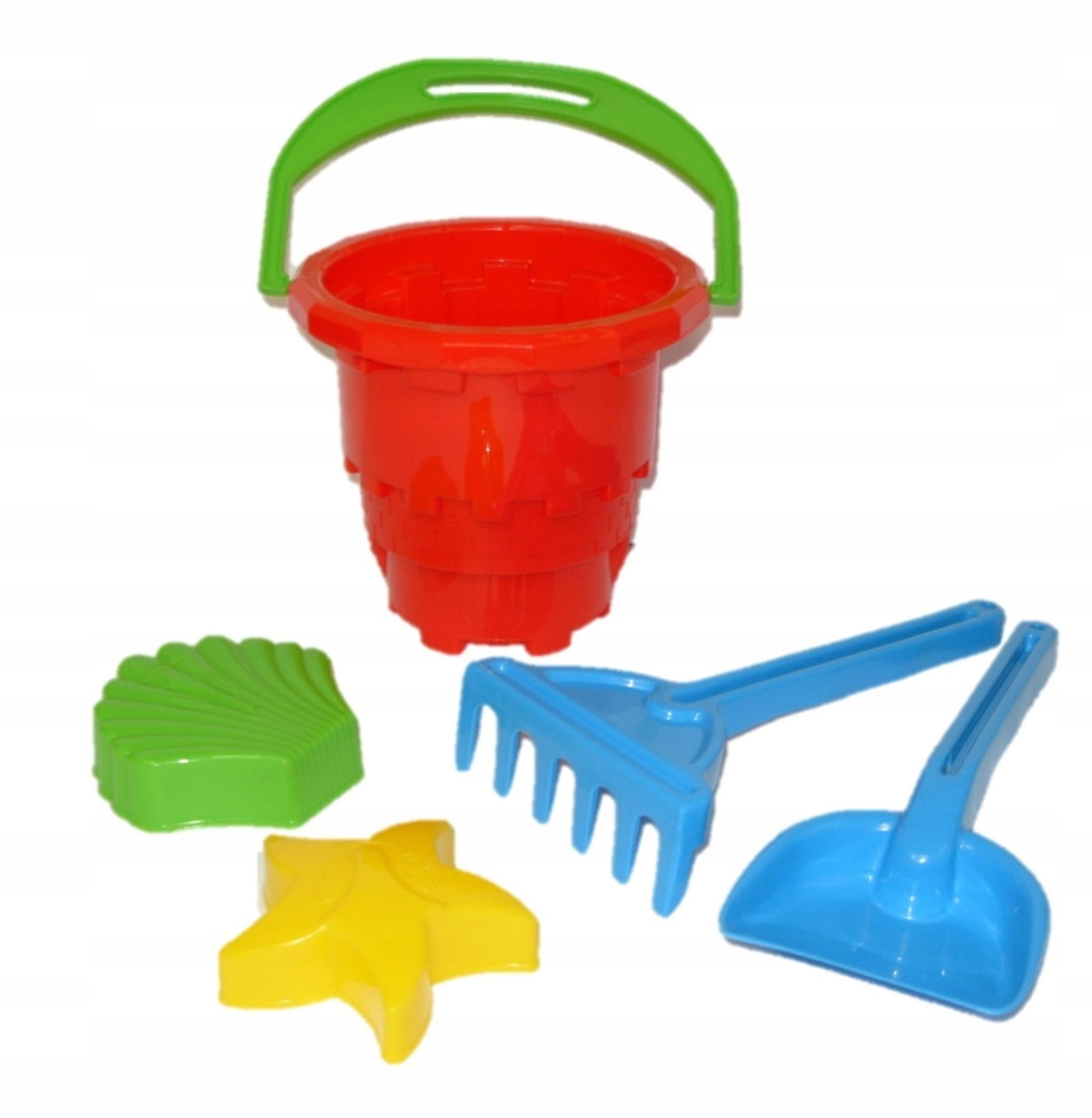 Festivalartikel Sandkasten Kinder Sandspielzeug Set - Відра, Schaufel, Rechen, Formen, (5-tlg)