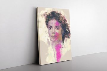 Sinus Art Leinwandbild Michael Jackson Porträt Abstrakt Kunst King of Pop Musiklegende 60x90cm Leinwandbild