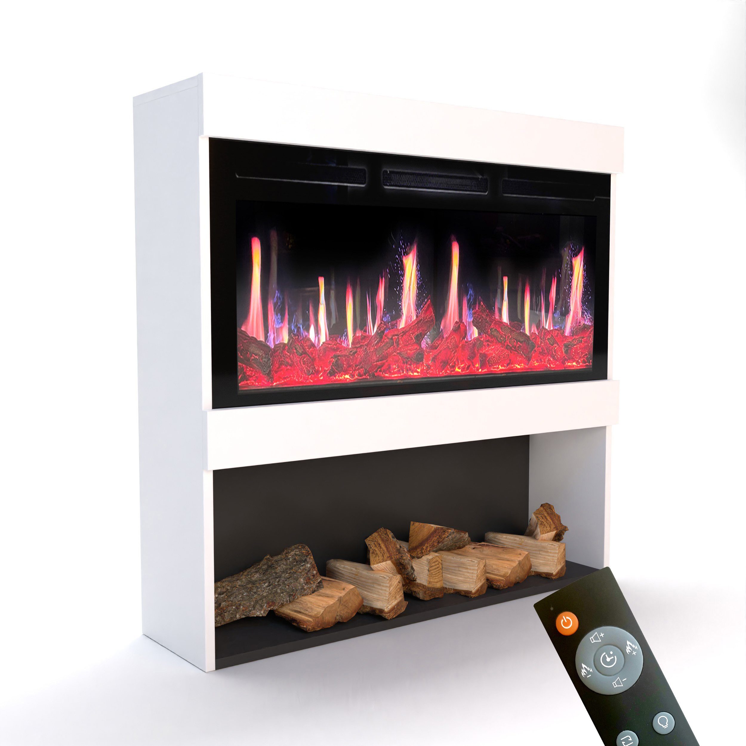 GLOW FIRE Elektrokamin Glow Fire SCM-2 Elektrokamin Screen Motion, Elektrischer Kamin mit Fernbedienung, Timer, 3D Flammenspiel, LED Feuer
