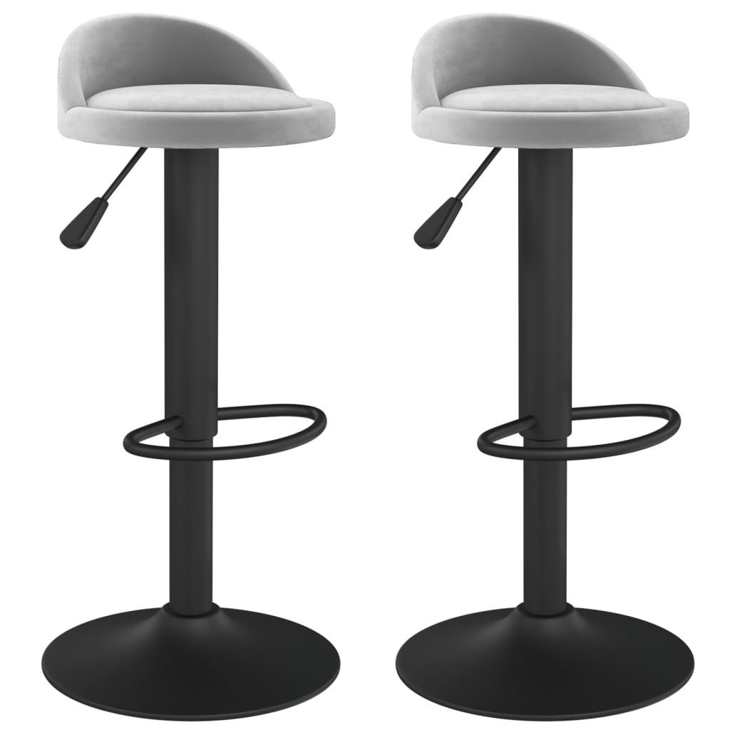 Barhocker Barhocker 2 Stk. Hellgrau Samt