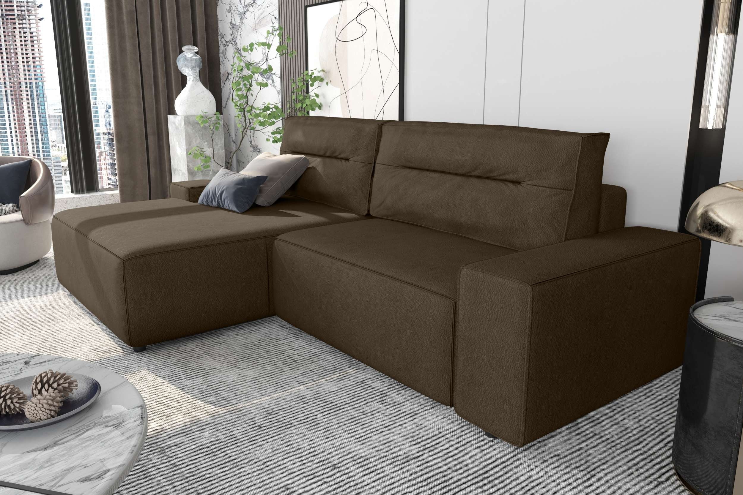 Emanuel, mit oder Bettkasten, rechts Stylefy und Design Modern links Ecksofa L-Form, bestellbar, mane Bettfunktion Eckcouch, wahlweise