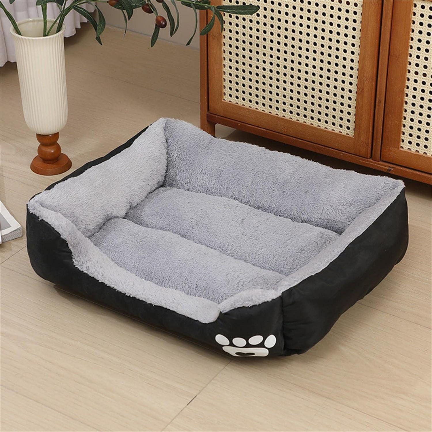 LuxusKollektion Hundebett Hundebett Orthopädisch Waschbar S Schwarz