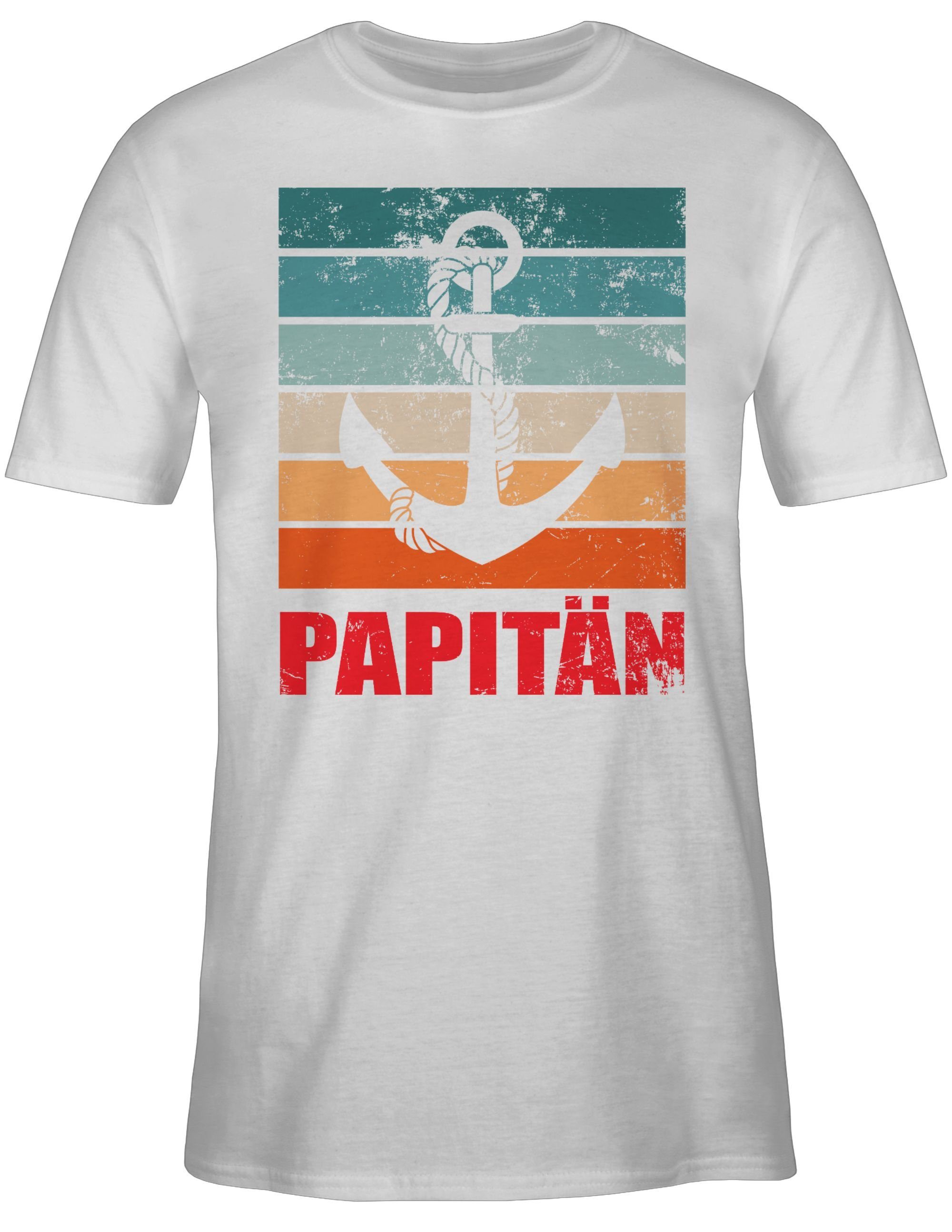 Weiß Shirtracer 03 Papa für für Kapitän Bootsfahrer Vatertag T-Shirt Geschenk Papitän Geschenk Papa