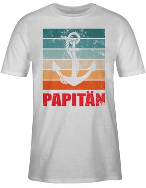 Shirtracer T-Shirt Papitän Papa Kapitän Geschenk für Bootsfahrer Vatertag Geschenk für Papa