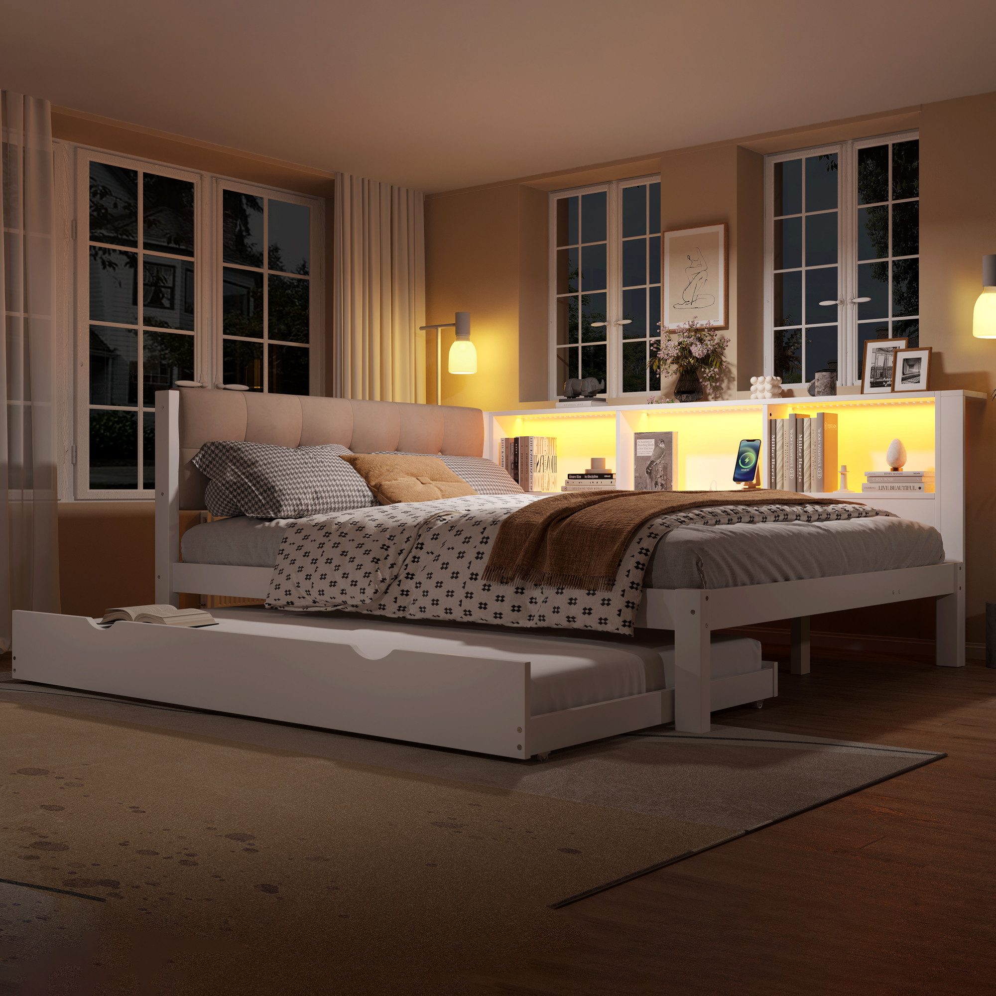 OKWISH Schlafsofa Kinderbett, mit LED-Licht & günstig online kaufen