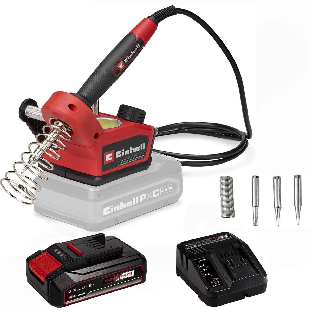 Einhell Akku-Heißluftgebläse Akku-Lötkolben TE-SI 18/480 Li E 18V, 200 °C - 480 °C, Akku 2,5 Ah