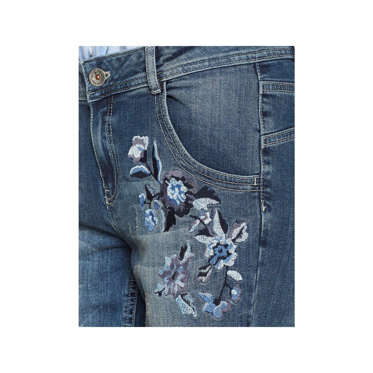 Taifun 5-Pocket-Jeans blau regular (1-tlg)