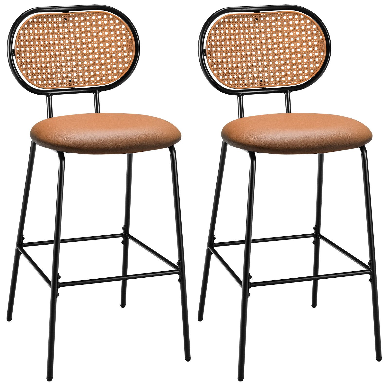 COSTWAY Barhocker (2er Set), mit Lehne günstig online kaufen