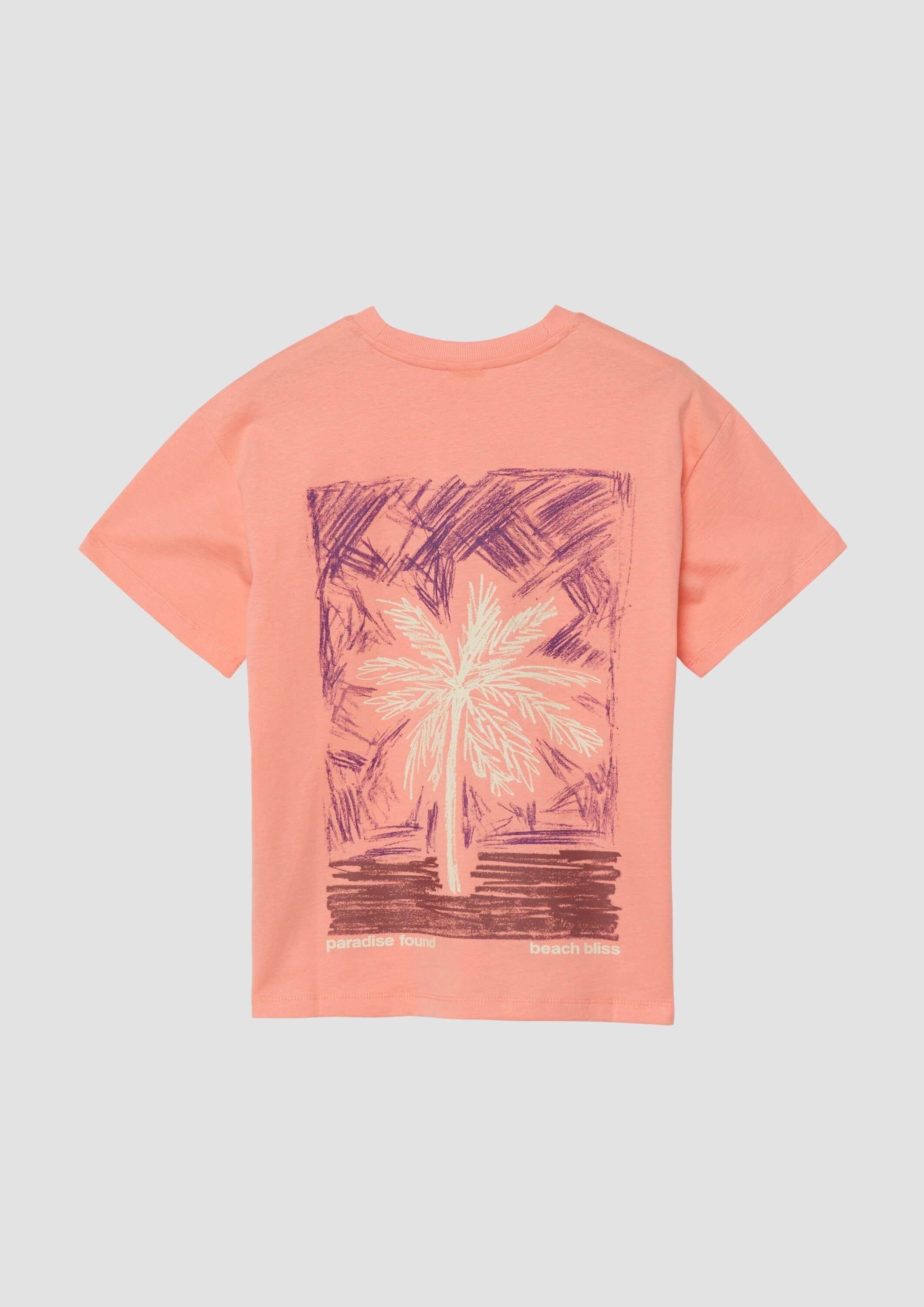 s.Oliver Kurzarmshirt T-Shirt Oversize T-Shirt mit Front- und Rückenprint