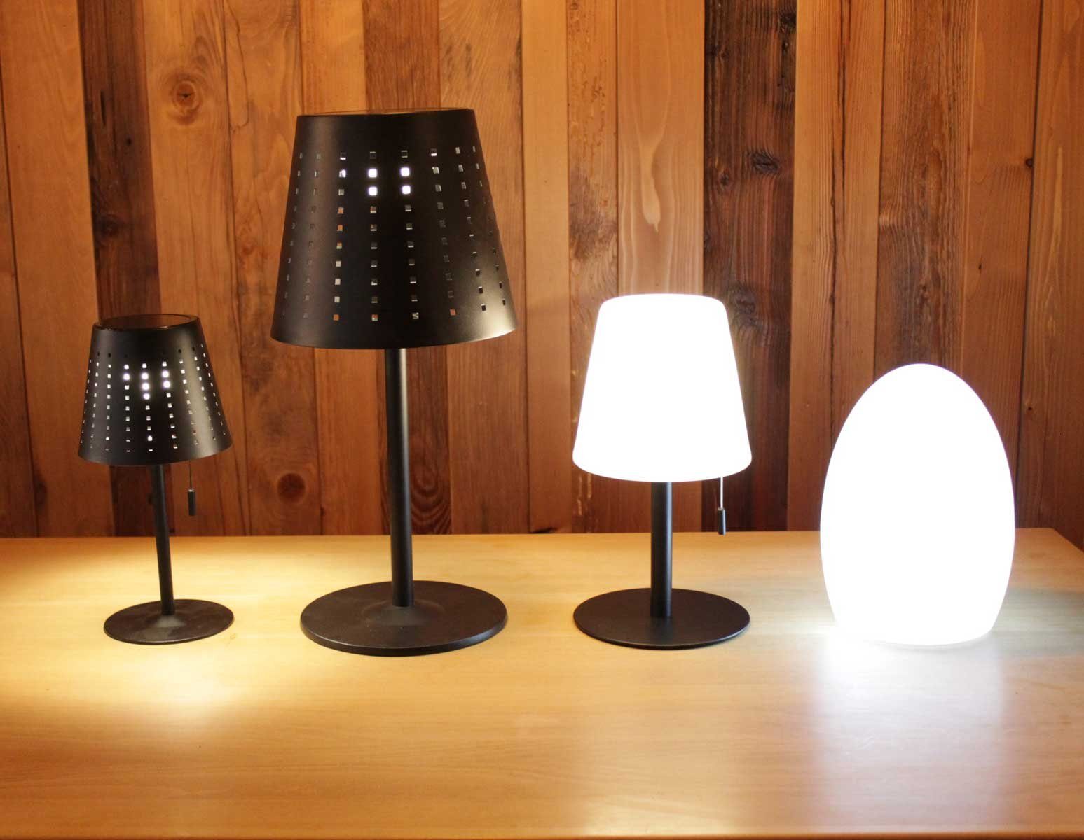 Kiom Tischleuchte L verbaut, fest warmweiß Tischleuchte cm LED, Solar Metall, schwarz 3fach dimmbar, 47,7 LED-Leuchtmittel Vinces