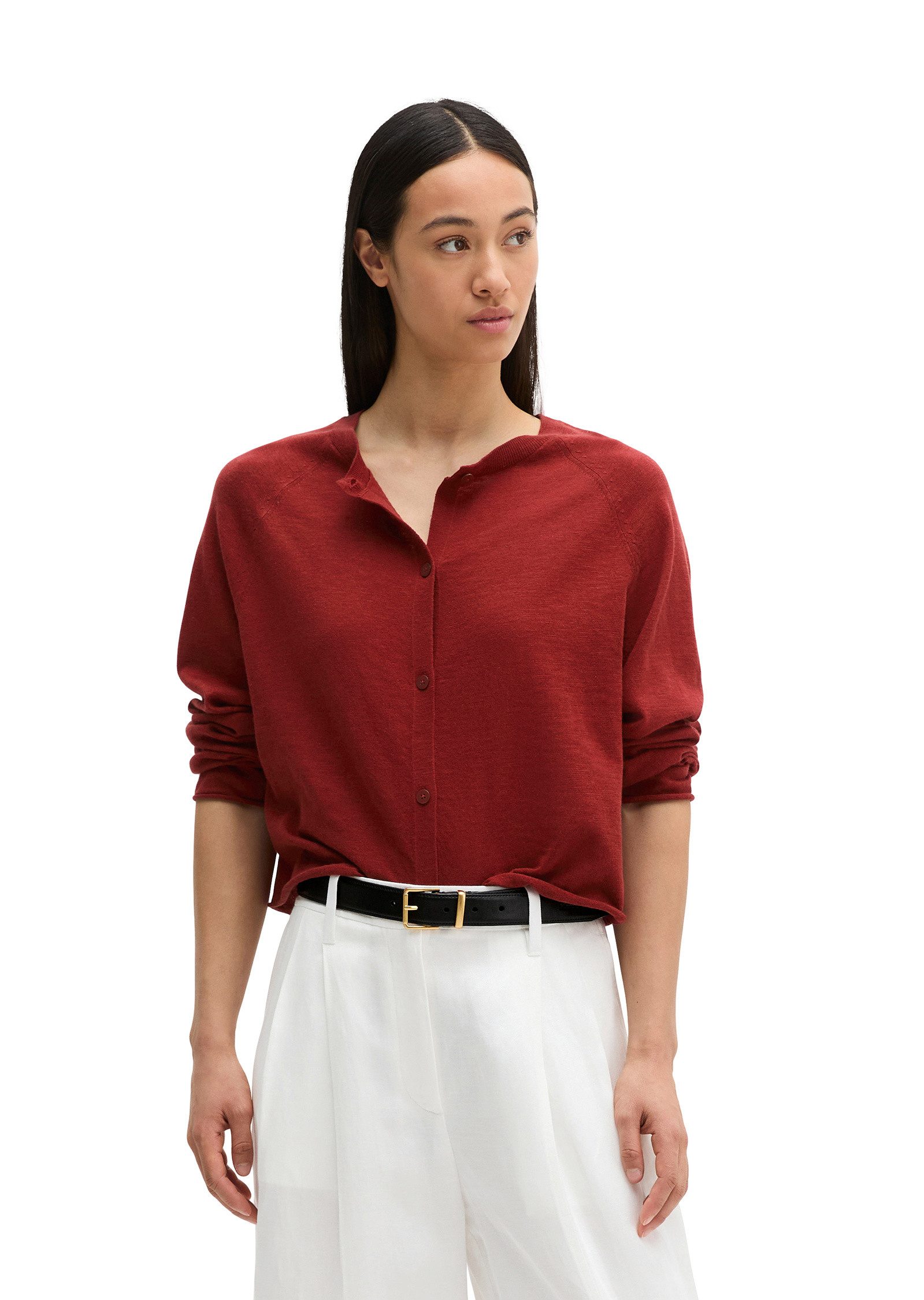 Marc O'Polo Cardigan aus Bio-Baumwolle-Leinen-Mix