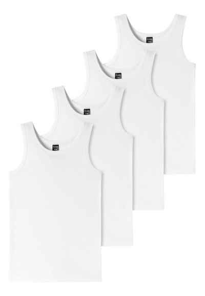 Schiesser Unterhemd 4er Pack Teens Boys 95/5 Organic Cotton (Spar-Set, 4-St) Unterhemd / Tanktop - Baumwolle - Runder Halsausschnitt