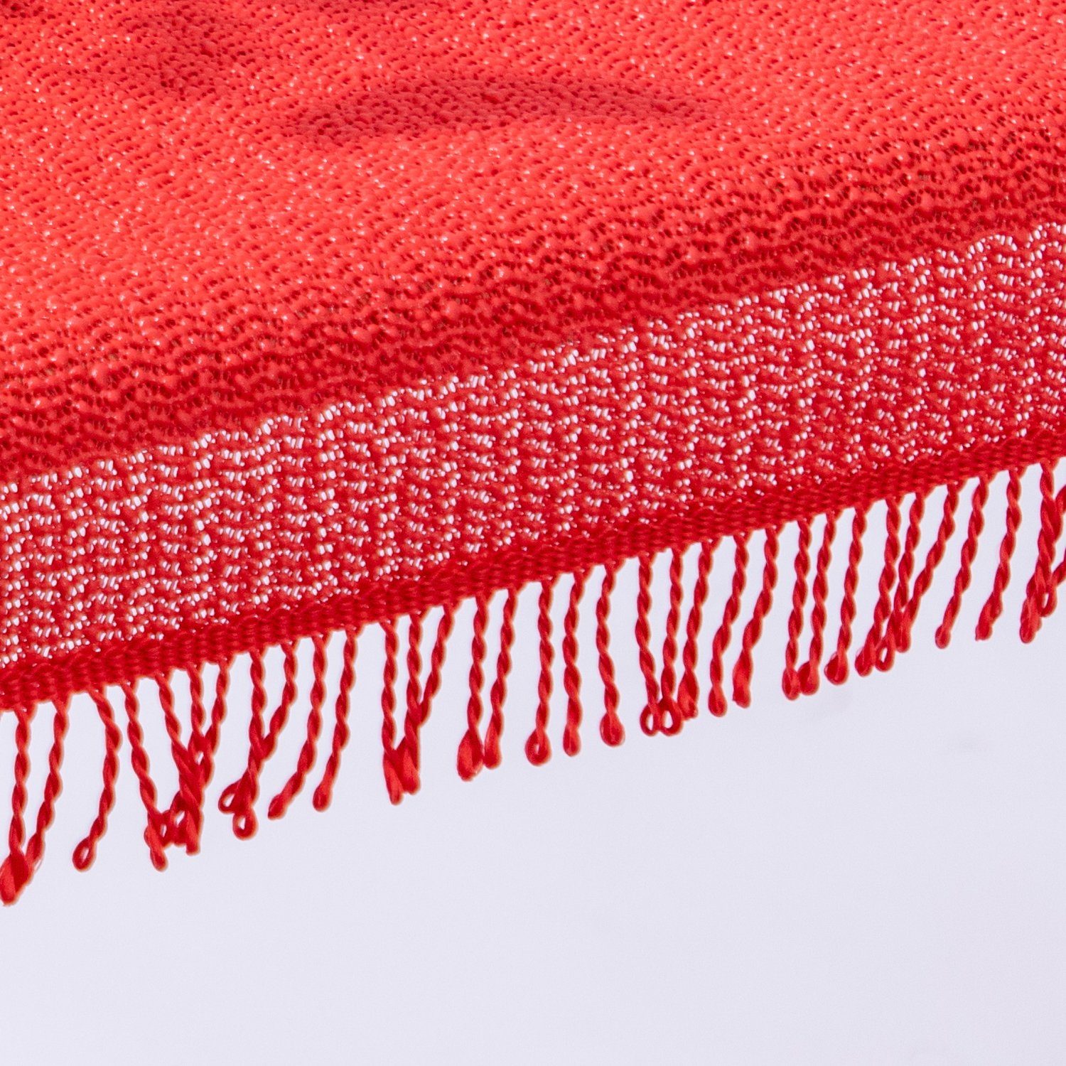 TextilDepot24 Gartentischdecke Gartentischdecke mit wetterfest - Rot - geschäumt rutschfest Fransen 