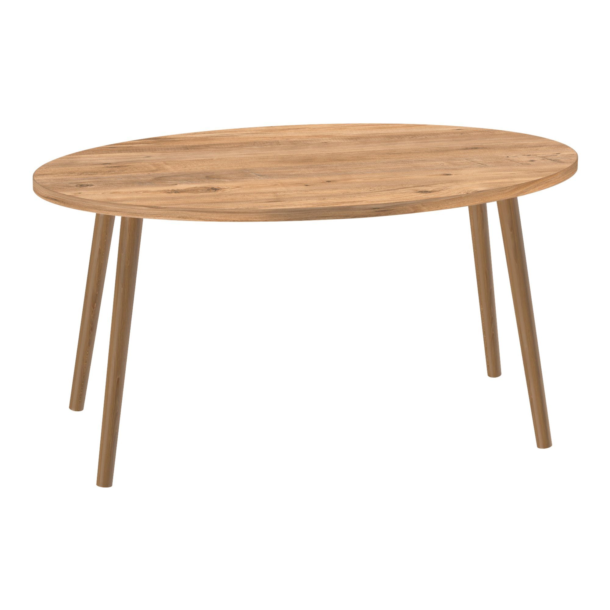 50 oval Sofatisch x cm Couchtisch, Holzfarben 90 en.casa »Sindal« x 41