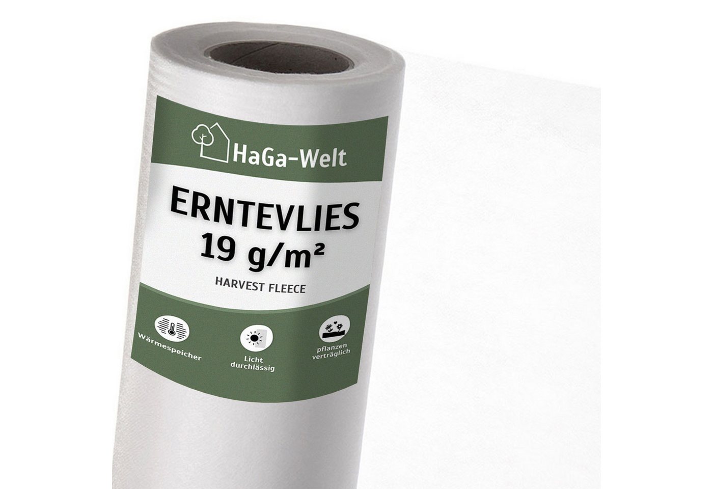 HaGa Bodenschutzvlies ABDECKVLIES 19g/m² 1,6m (Meterware) Erntevlies, Ernte-Verfrühungsvlies, Frostschutzvlies, UV beständig, Wachstumvlies