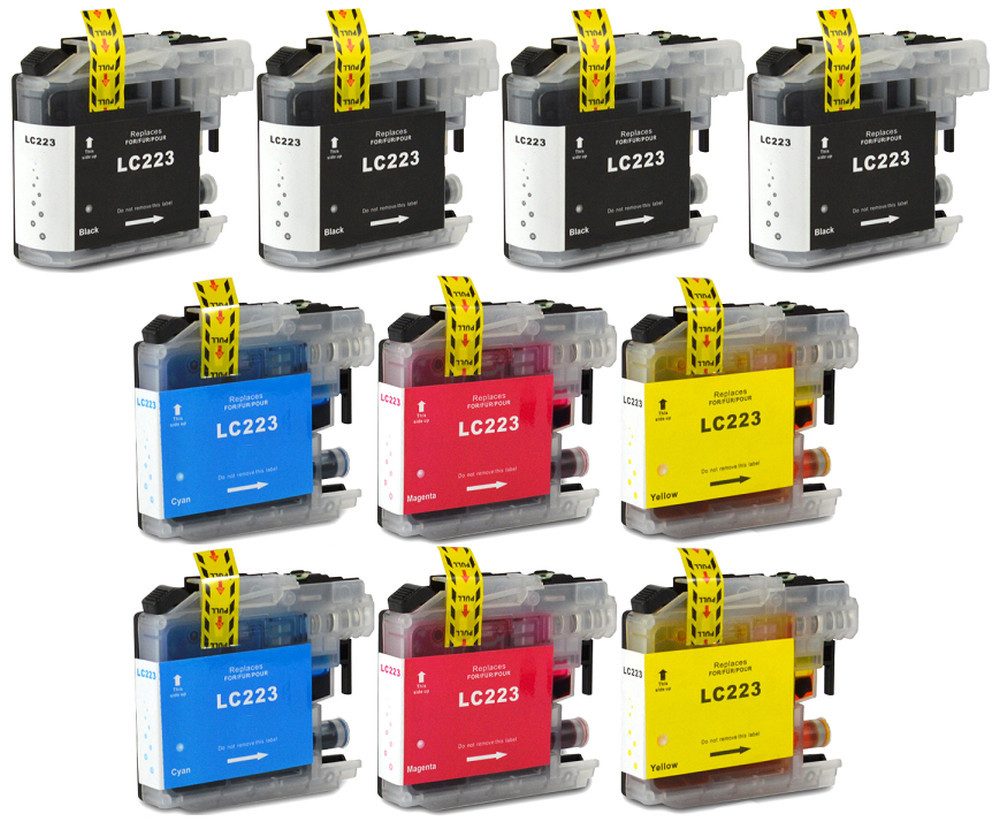 inkpro 10 Druckerpatronen LC-223 kompatibel mit Brother LC223 Tintenpatrone (für DCP-J4120 DW, DCP-J562 DW, MFC-J1140 W, MFC-J1150 DW, MFC-J1170 DW, MFC-J1180 DWT, MFC-J4420 DW, MFC-J4425 DW, MFC-J4620 DW, MFC-J4625 DW, MFC-J480 DW, MFC-J5320 DW, MFC-J5620 DW, MFC-J5625 DW, MFC-J5720 DW, MFC-J680 DW, MFC-J880 D, 10-tlg., 4 x Black, je 2 x Cyan, Magenta, Yellow)