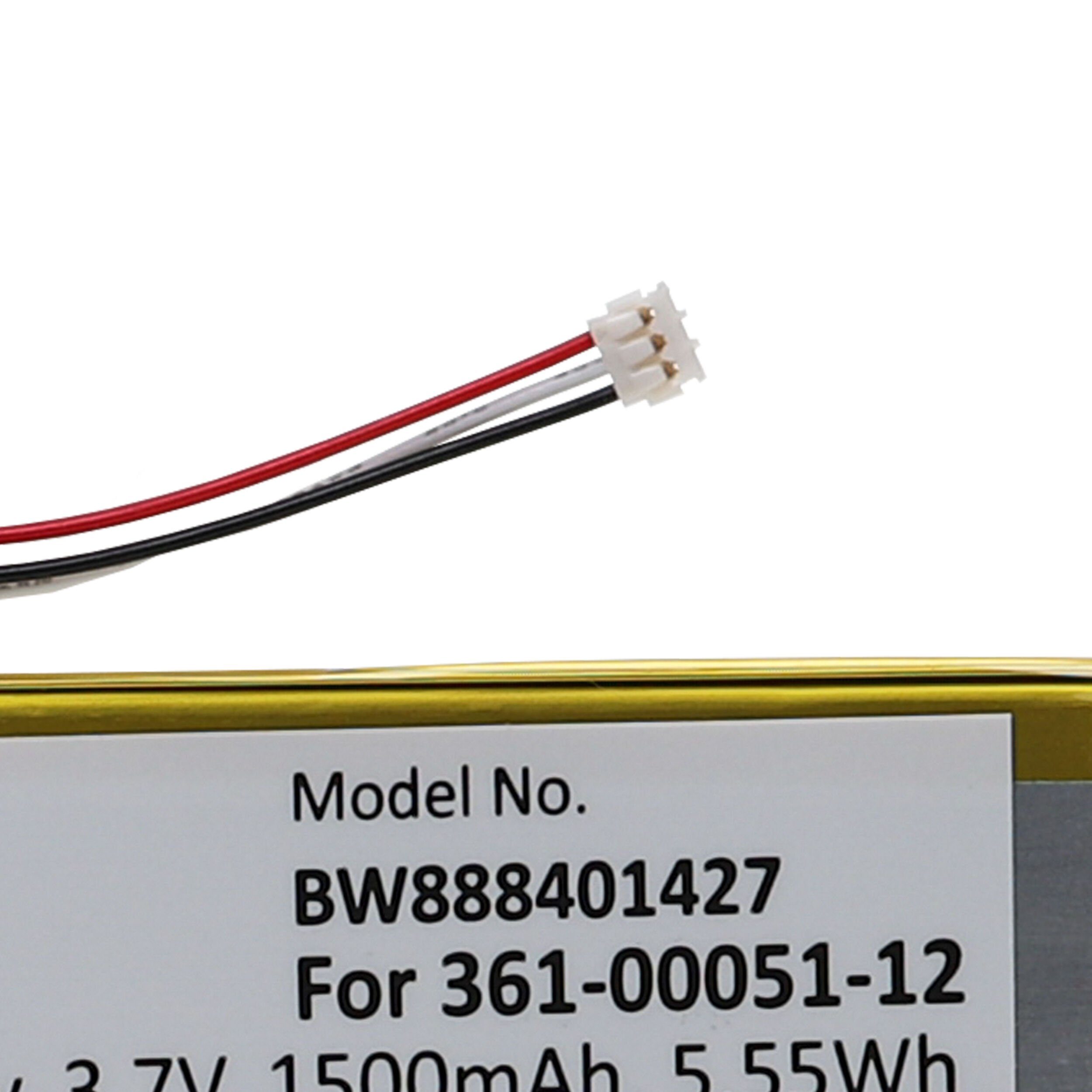 vhbw kompatibel mit Garmin (3,7 V) Li-Polymer 560LMT, Dezl 560LT mAh 560, 1500 Akku