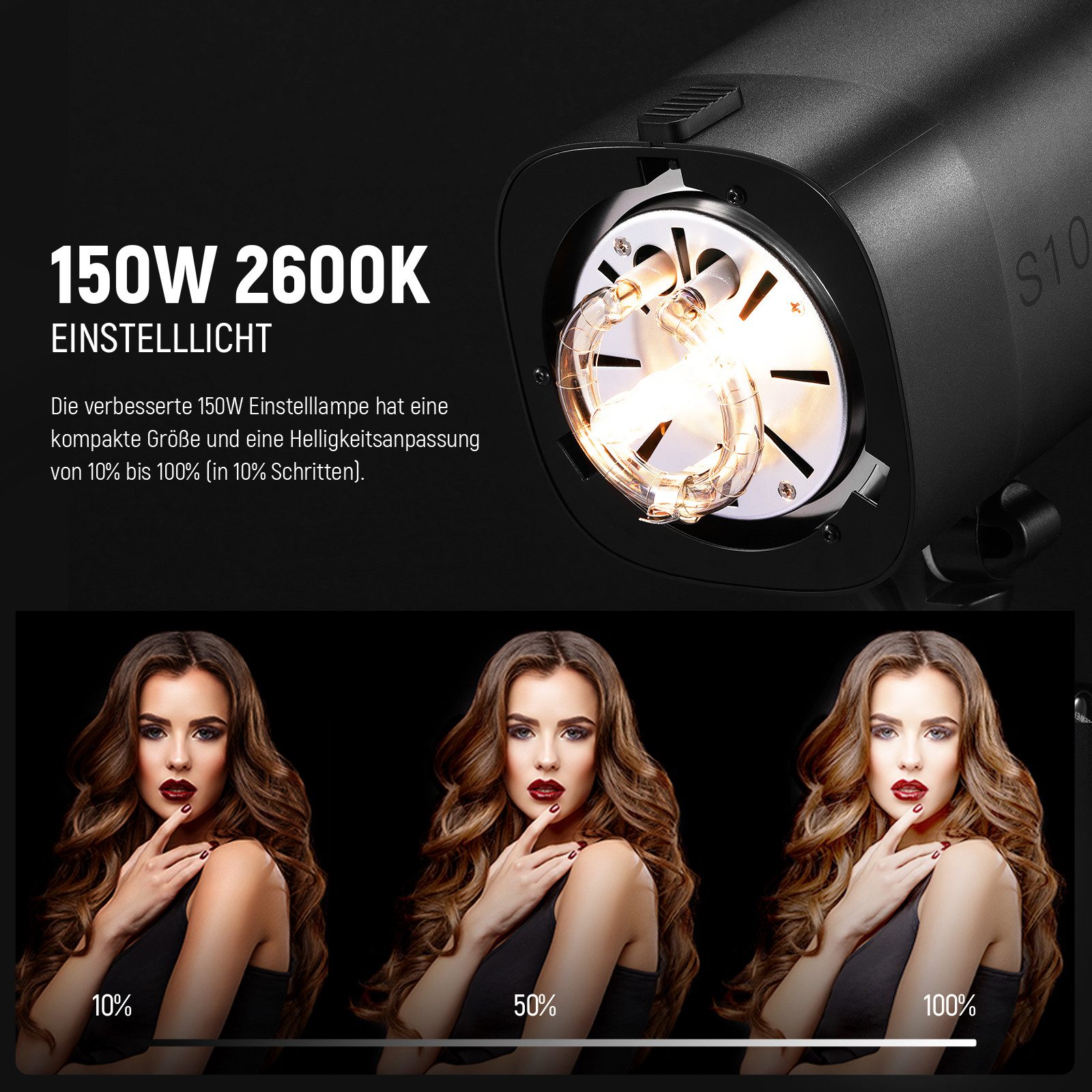 Neewer Studioleuchte S101-300W PRO 600Ws Studio Monolight Strobe Flash Set 2-Pack, 5600K Blitzlicht Studio Kit, mit 2,4G Auslöser Bowens Mount Softboxen