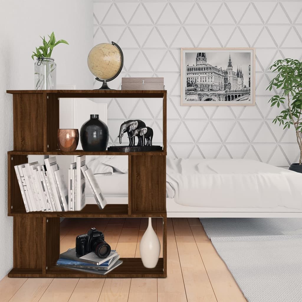 vidaXL Bücherregal Bücherregal/Raumteiler Braun Eiche 80x24x96 cm Holzwerkstoff, 1-tlg. – Bild 2 von 5