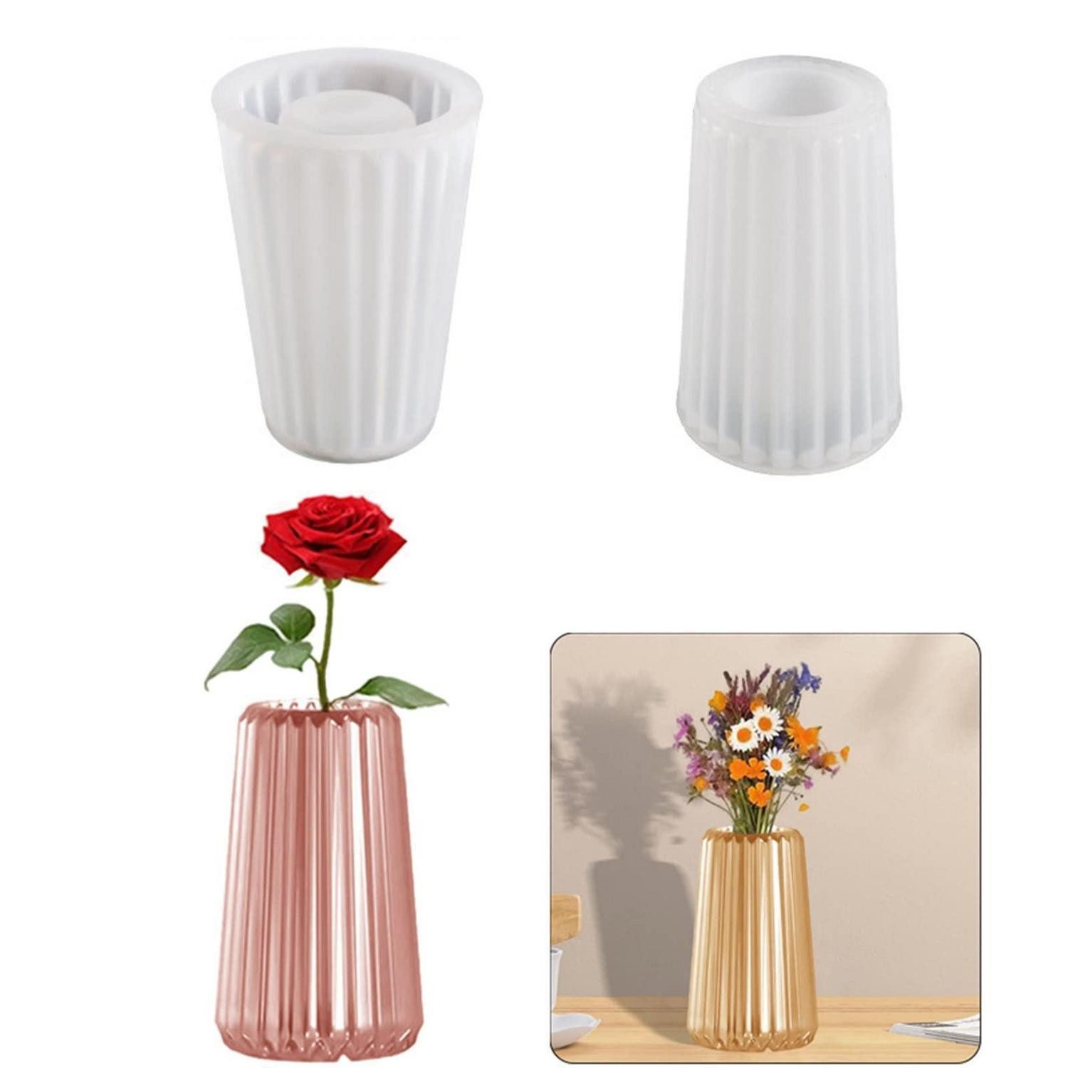 LuxusKollektion Dekovase 3D Vase Silikonform - Epoxidharz Blumenhalter (1 St)
