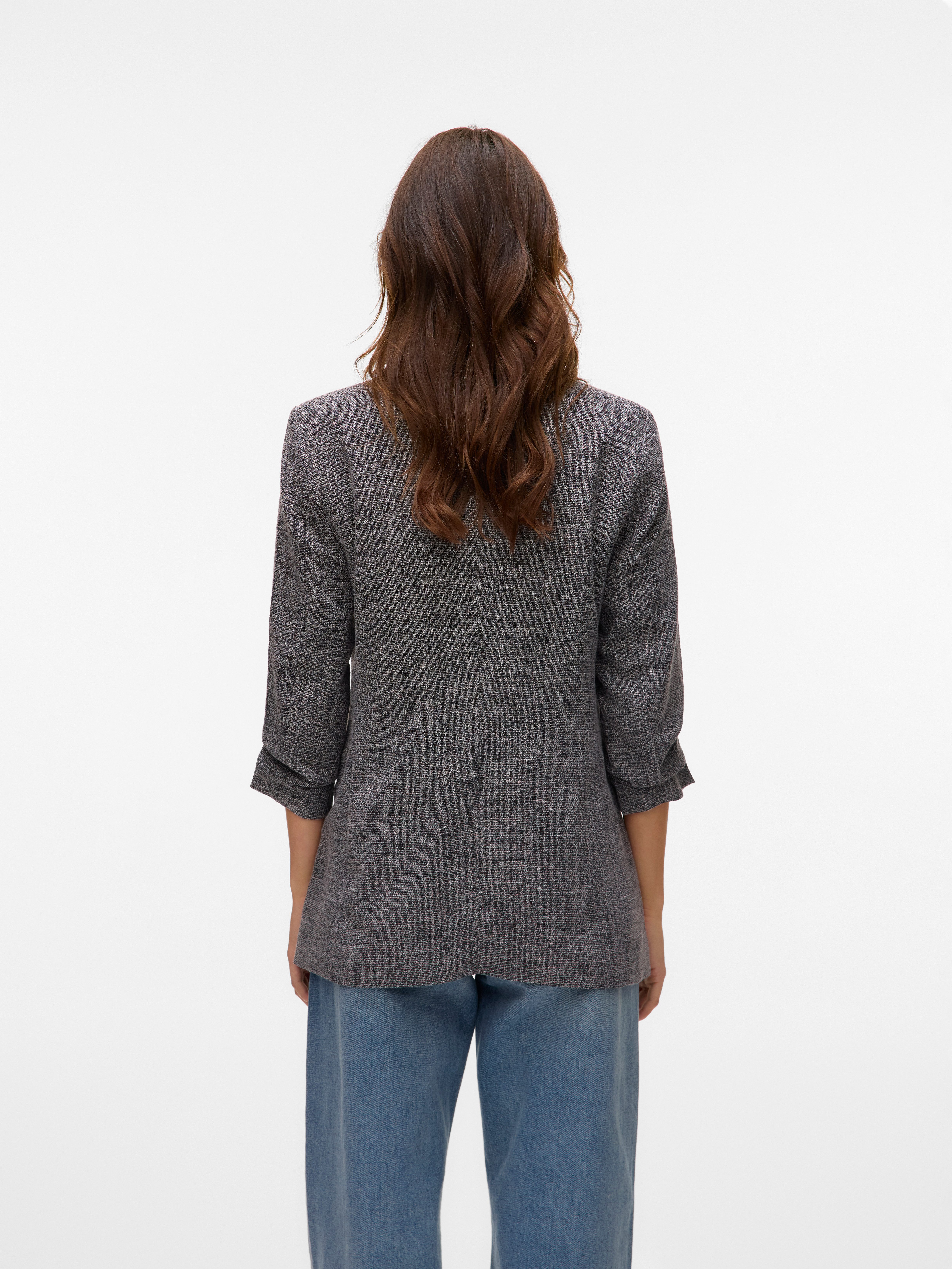 Vero Moda Longblazer VMFRIDA LS REGULAR BLAZER NOOS ohne Verschluss und mit gerafften 3/4 Arm