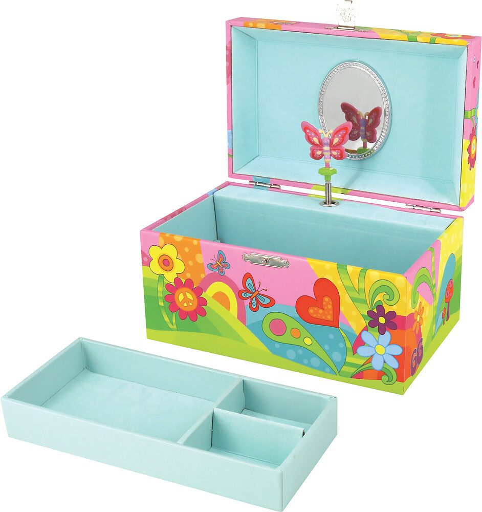 goki Aufbewahrungsbox Musikspieldose Schmetterlingswiese - Melodie „Over the Rainbow"