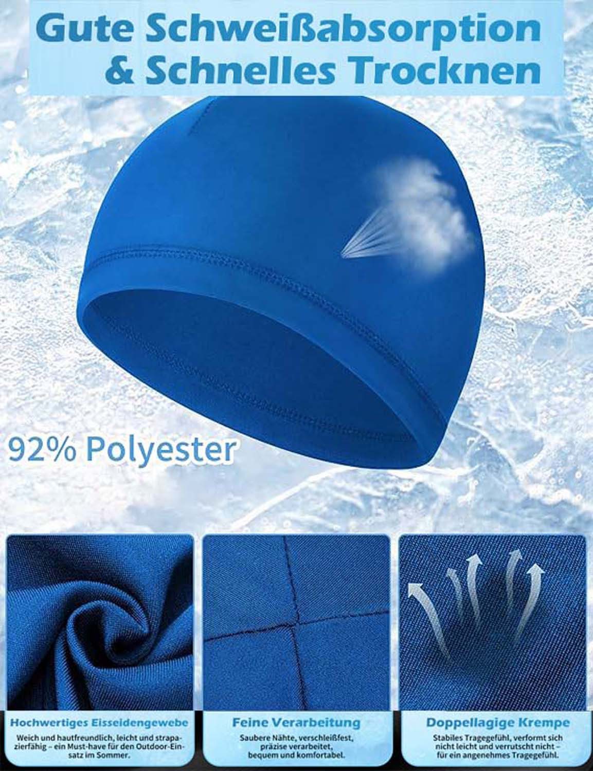 Zaewry Strickmütze 3 Stück Cooling Fahrradmütze Unter Helm, Atmungsaktiver