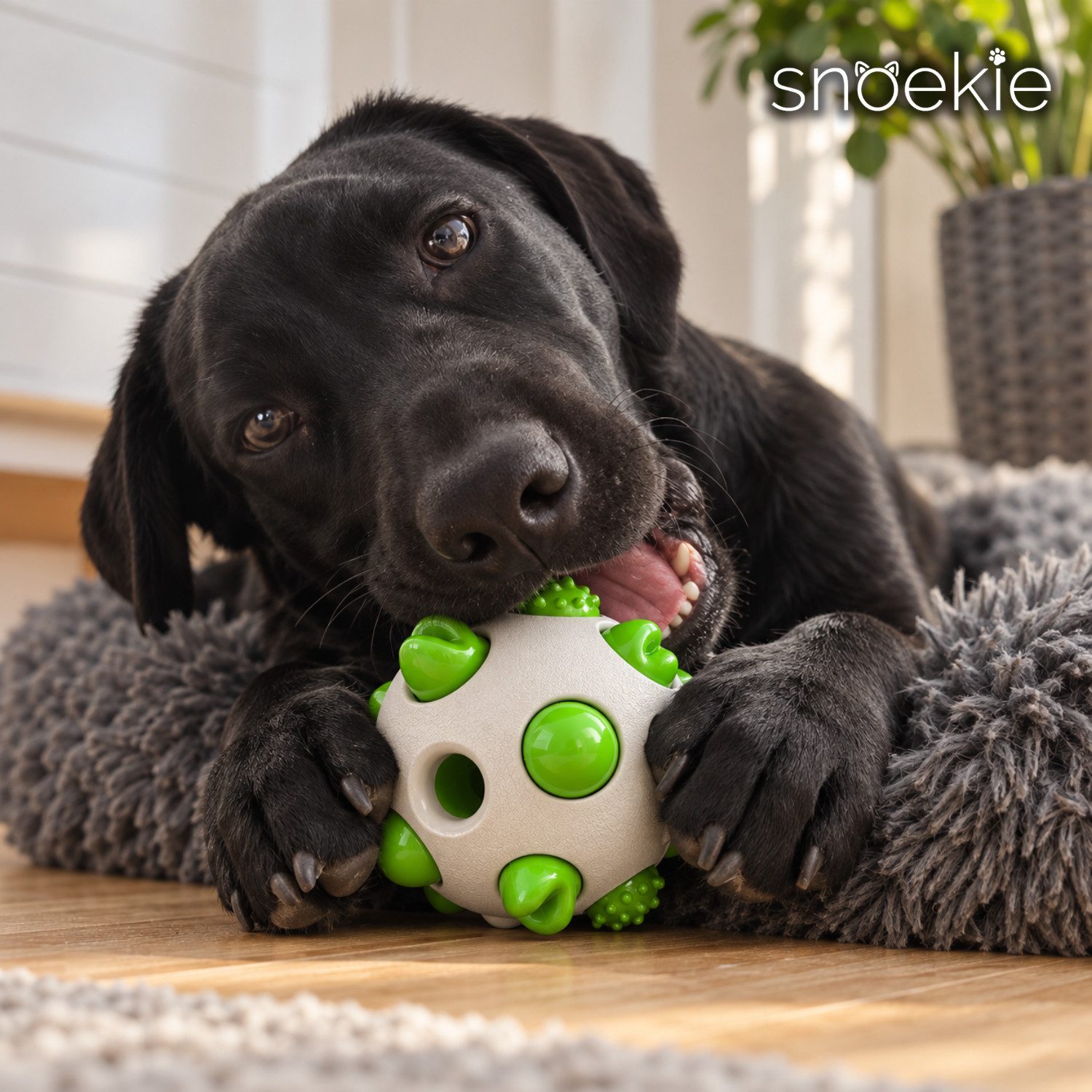 SNOEKIE Kauball Kauspielzeug für Hunde – Robuster Spiel- & Zahnball aus TPR und Nylon