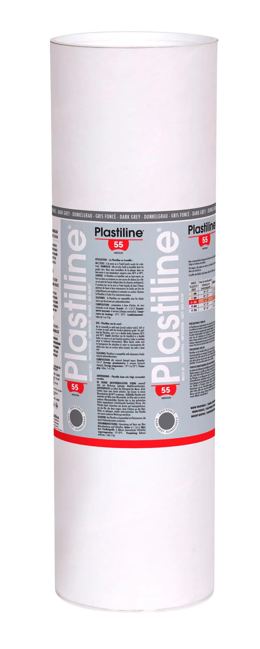 Plastiline Knete Plastiline, 10kg, Härtegrad 55 - Dunkelgrau 10755T