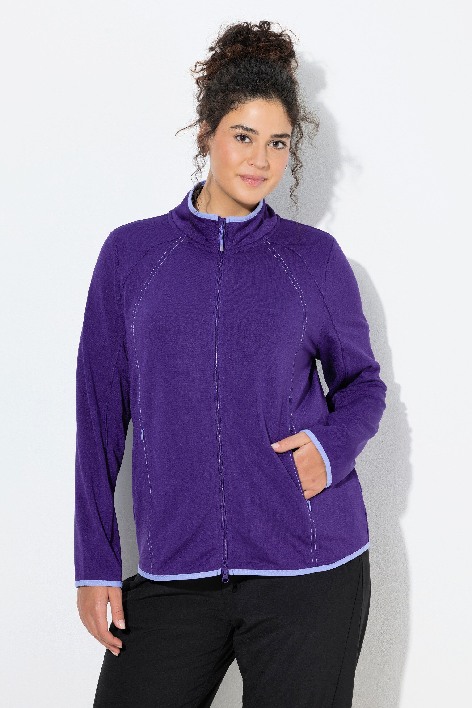 Sweatjacke Funktions-Sweatjacke Stehkragen Langarm recycelt