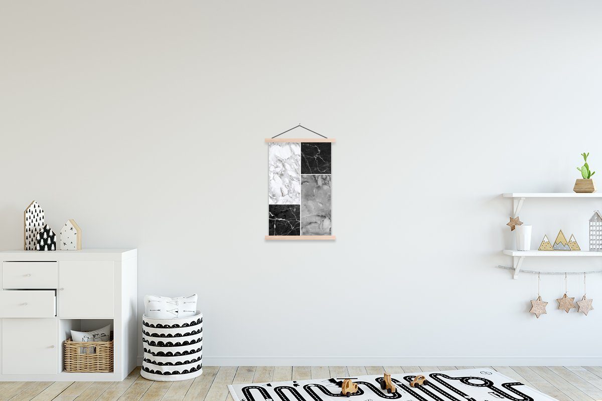 MuchoWow Poster Marmor - Textur - Chic, (1 St), Posterleiste, Textilposter für Wohnzimmer, Bilderleiste, Magnetisch