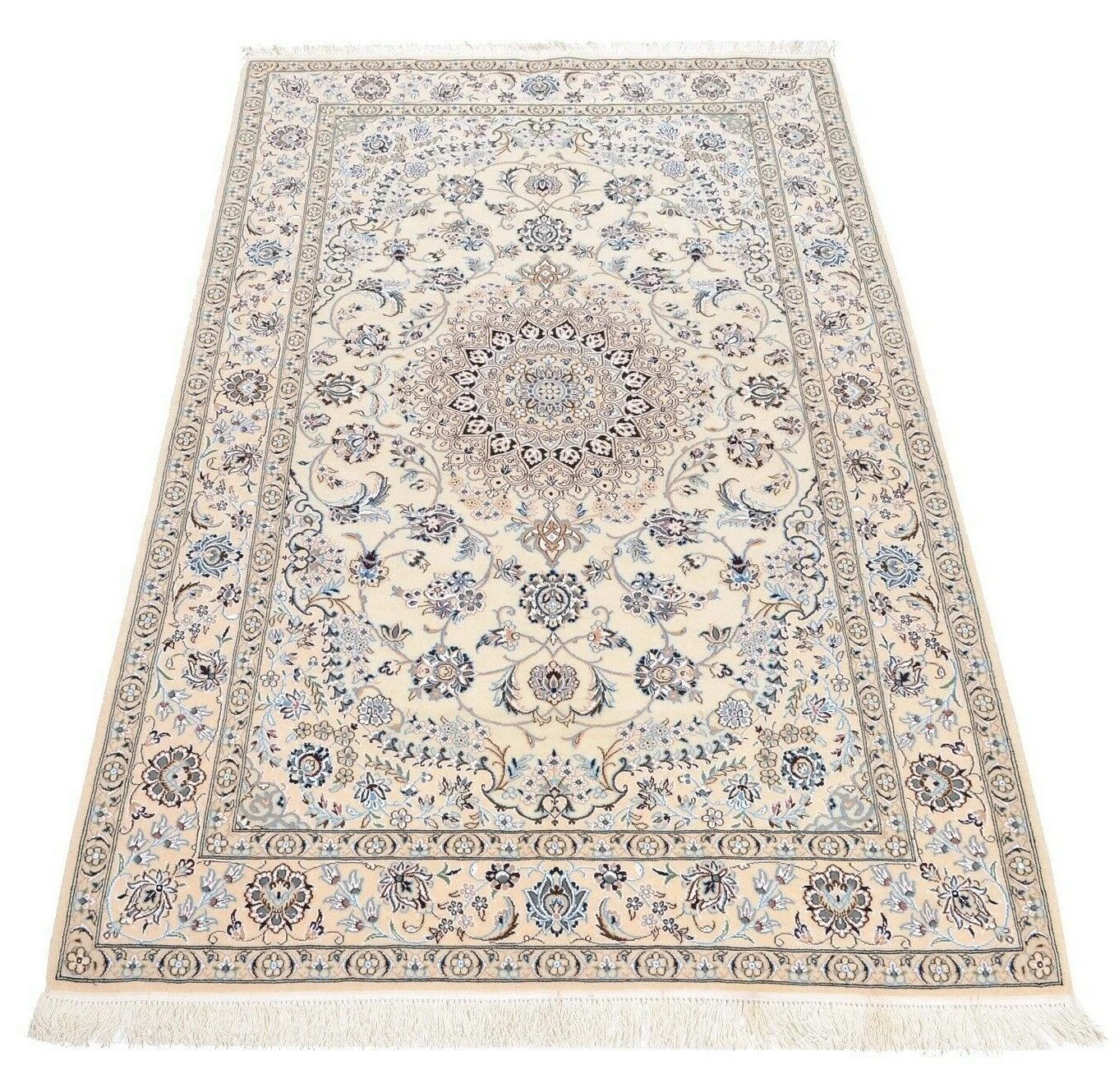 CABBEL Orientteppich Nain 9 La Teppich 245x153 cm Handgeknüpft Beige Fein, Rechteckig, Höhe: 10 mm, Fein geknüpft, hochwertige Schurwolle, unbenutzt