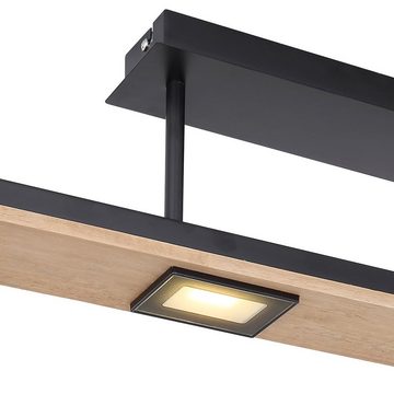 Globo LED Deckenleuchte, LED-Leuchtmittel fest verbaut, Warmweiß, Deckenleuchte Holz 4 flammig Holzlampe Decke modern Küchenlampe LED
