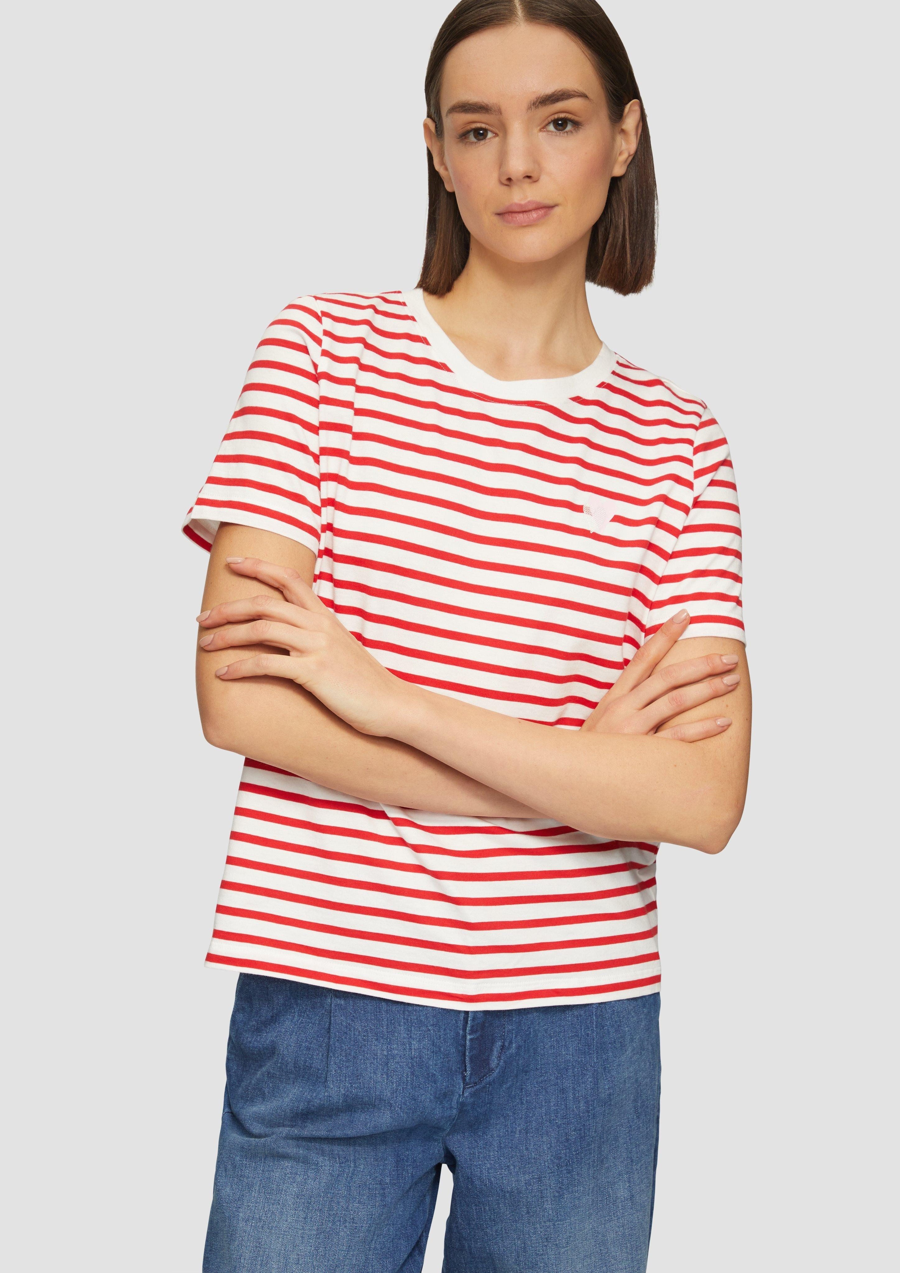 s.Oliver Kurzarmshirt Gestreiftes T-Shirt im Relaxed günstig online kaufen