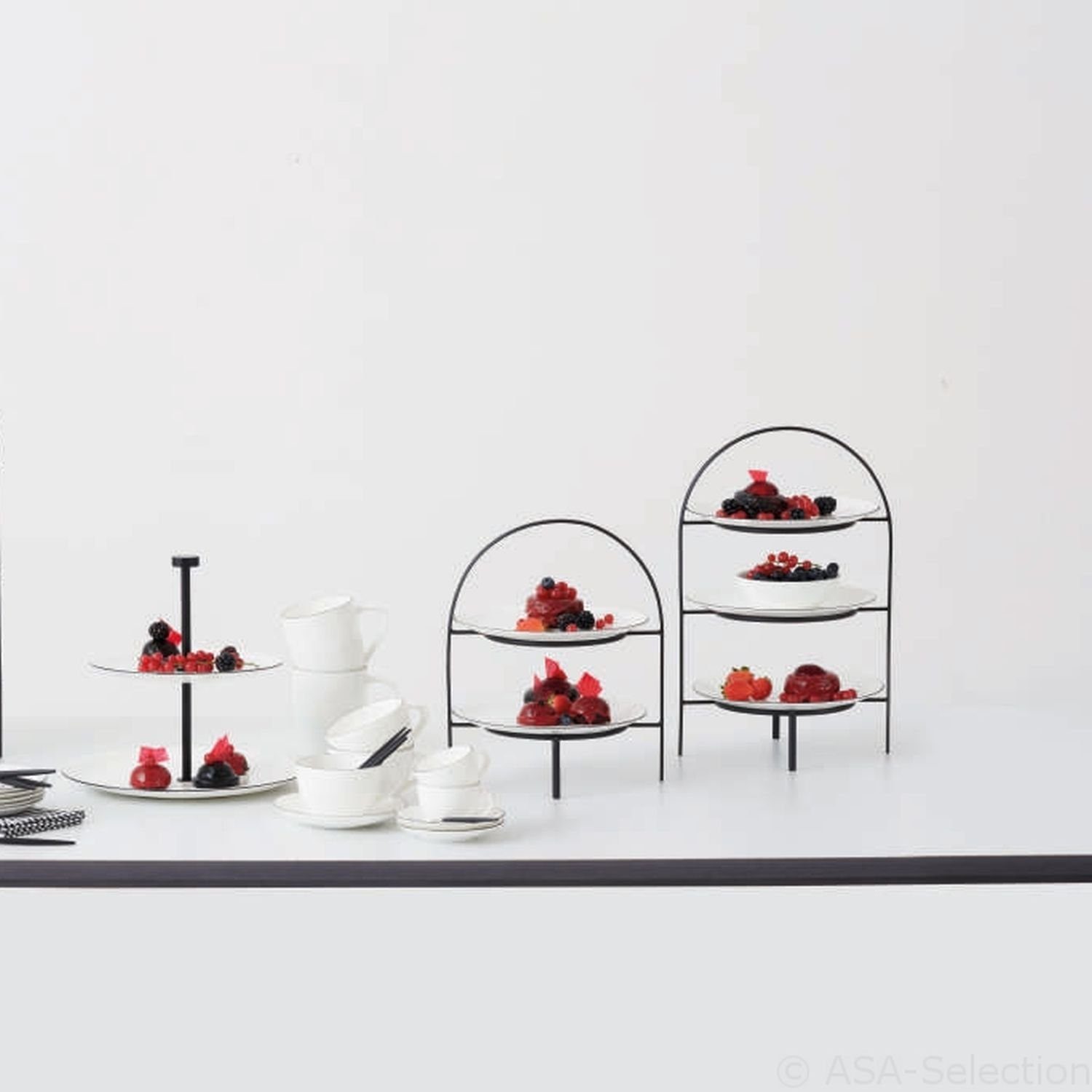 ASA SELECTION Etagere Ligne Noire 3-stufig für Teller 21 cm, Metall, Lieferung ohne Teller