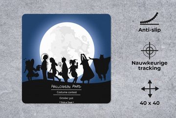 MuchoWow Gaming Mauspad Eine Gruppe von Gruselgestalten in einer Halloween-Illustration (1-St), Mousepad mit Rutschfester Unterseite, Gaming, 40x40 cm, XXL, Großes