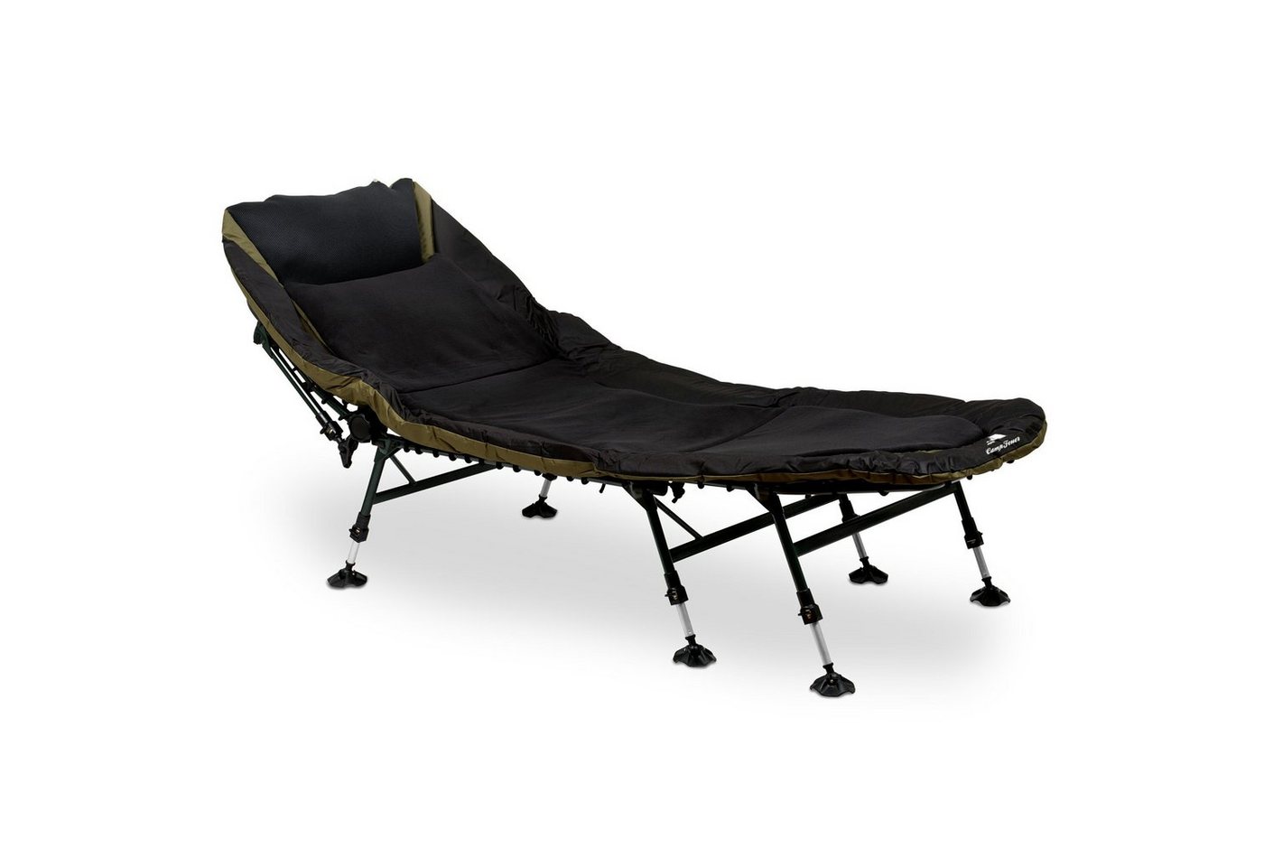 CampFeuer Angelliege Karpfenliege XXL, 210 x 85 x 45-60 cm, Komfortable Liege, Feldbett
