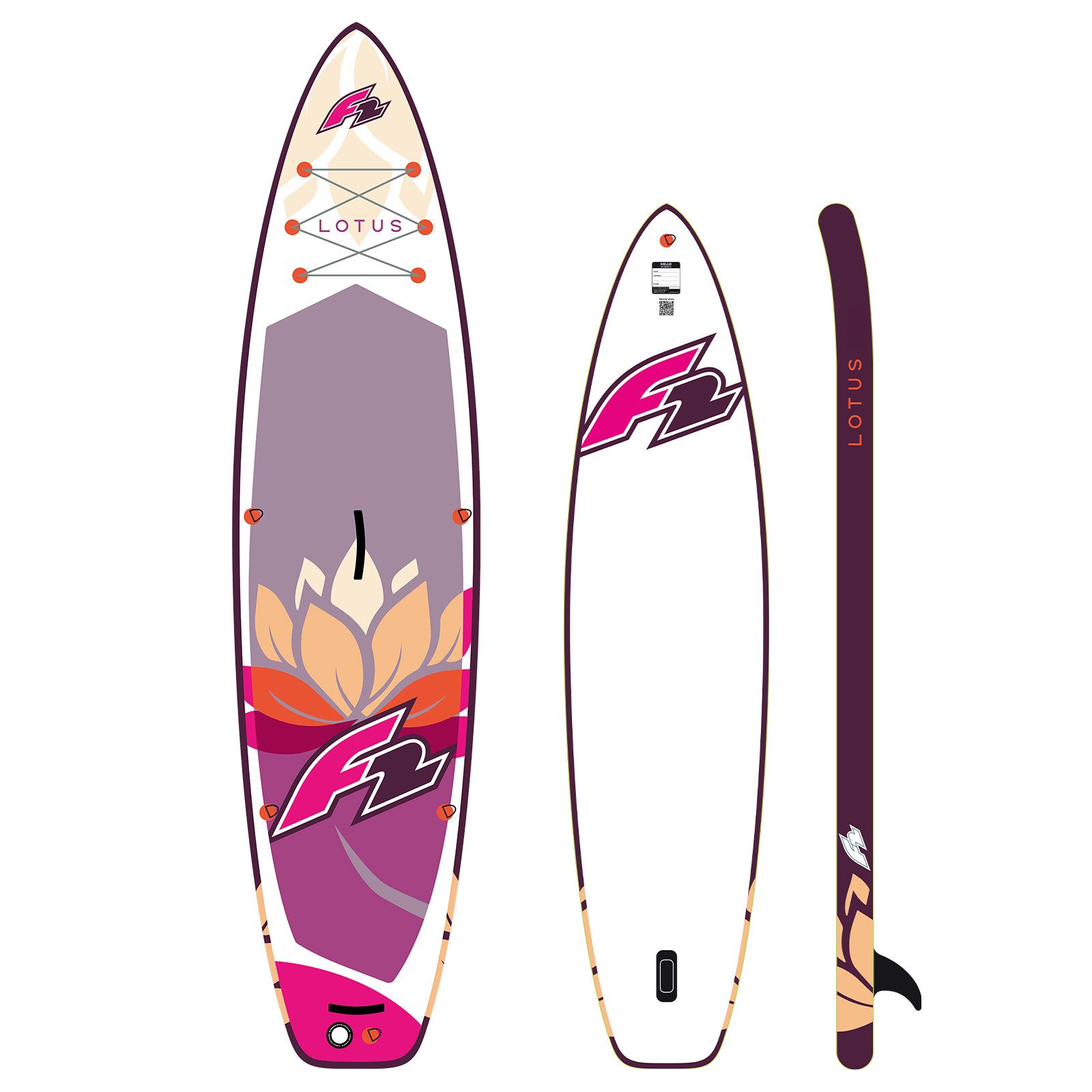 F2 SUP-Board F2 SUP Stand Up Paddle Board Lotus Damen - Board only 311cm 10,2 Lila