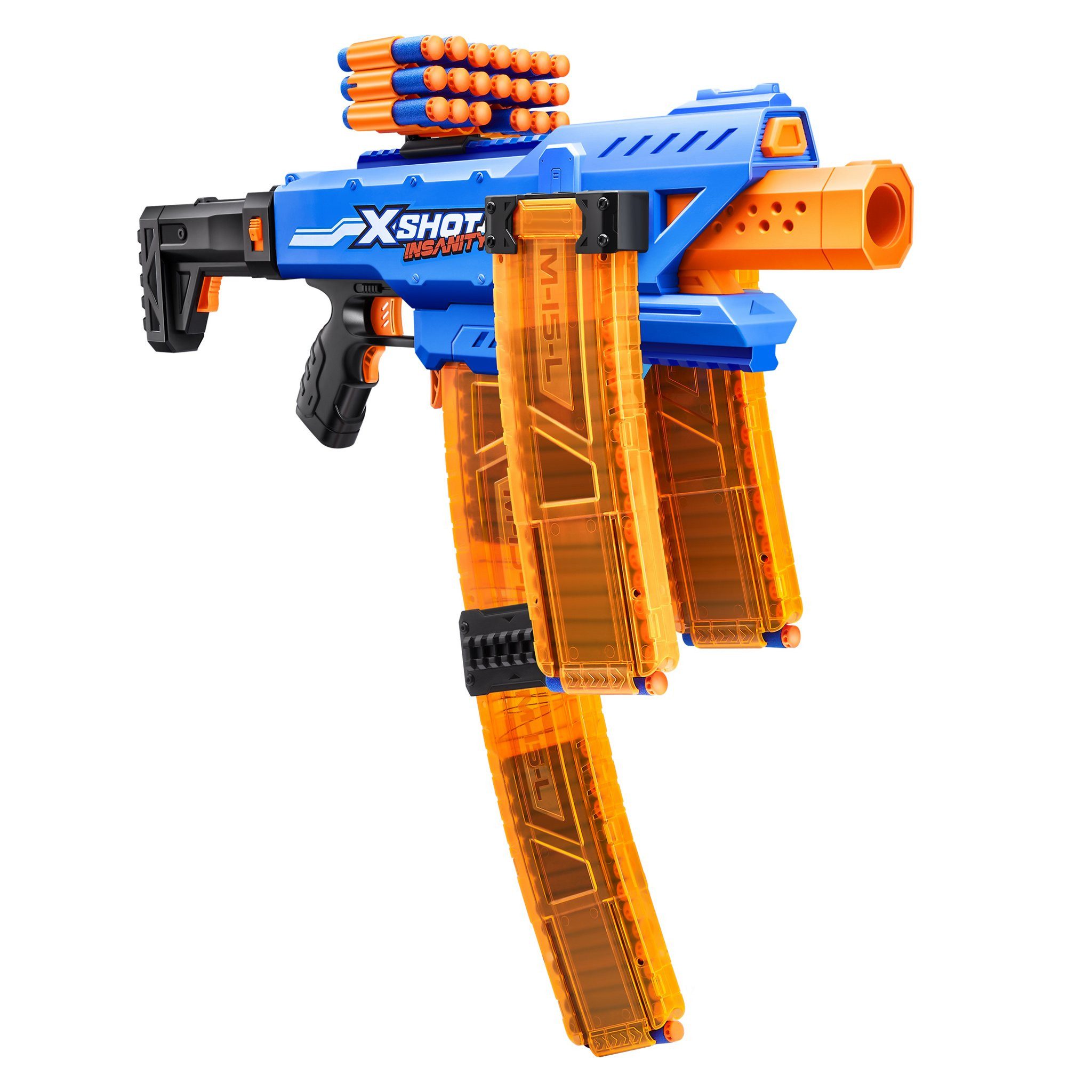 Blaster X-Shot INSANITY Motorized Clip Mania mit 3 Magazin
