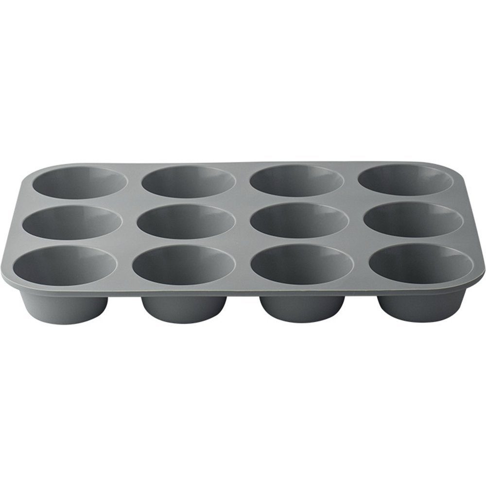 Zimtky Muffinform Silikon-Backkuchenform, Ofen-Muffinform, Backform,Kuchenform grau