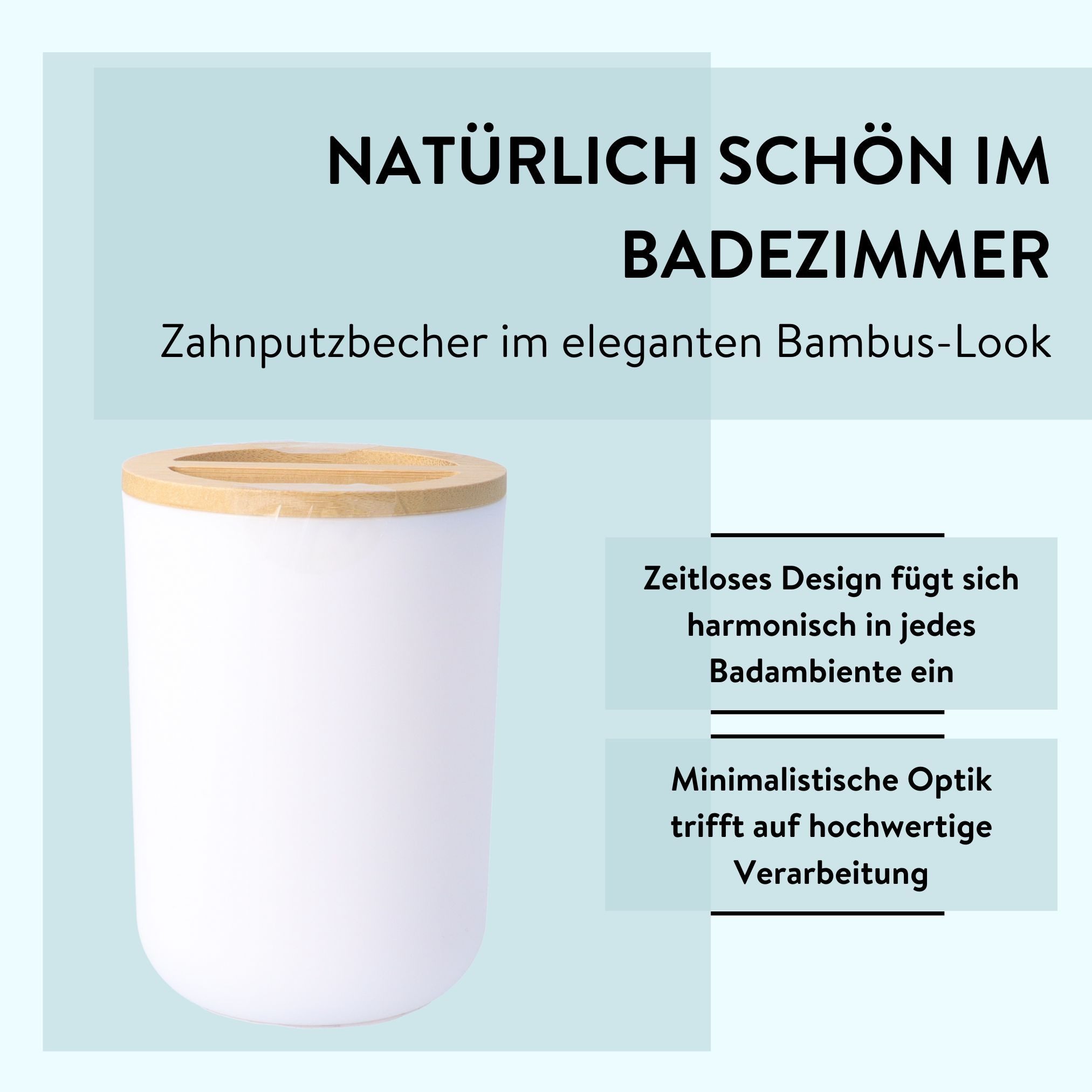 PARSA Beauty Zahnputzbecher Essential Bambus Zahnputzbecher, modernes Design trifft natürliche Nac