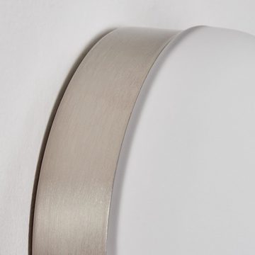 hofstein Wandleuchte moderne Wandlampe aus Metall/Kunststofff in Nickel-matt/Weiß, LED fest integriert, 3000 Kelvin, (13 cm), mit tollem Lichteffekt an der Wand, LED 6 Watt, 500 Lumen