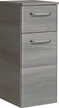 Saphir Unterschrank Quickset Badschrank mit 1 Tür, 1 Schublade, 1 Glas-Einlegeboden 30 cm breit, Badezimmerschrank inkl. Türdämpfer, Griffe in Chrom Glanz
