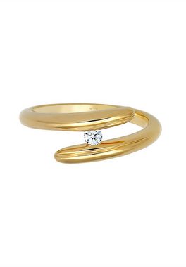Elli DIAMONDS Verlobungsring Wickelring Diamant 0.06 ct. 375 Gelbgold