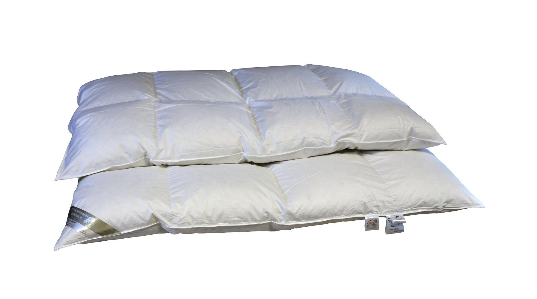 Betten Hofmann Daunenbettdecke Eiszeit Premium 10 cm Winter Hochsteg Daunendecke Daunenbett 4x6 135x2, Füllung: 1300g neue weiße sibirische Gänsedaunen, Klasse 1, 100% Daunen