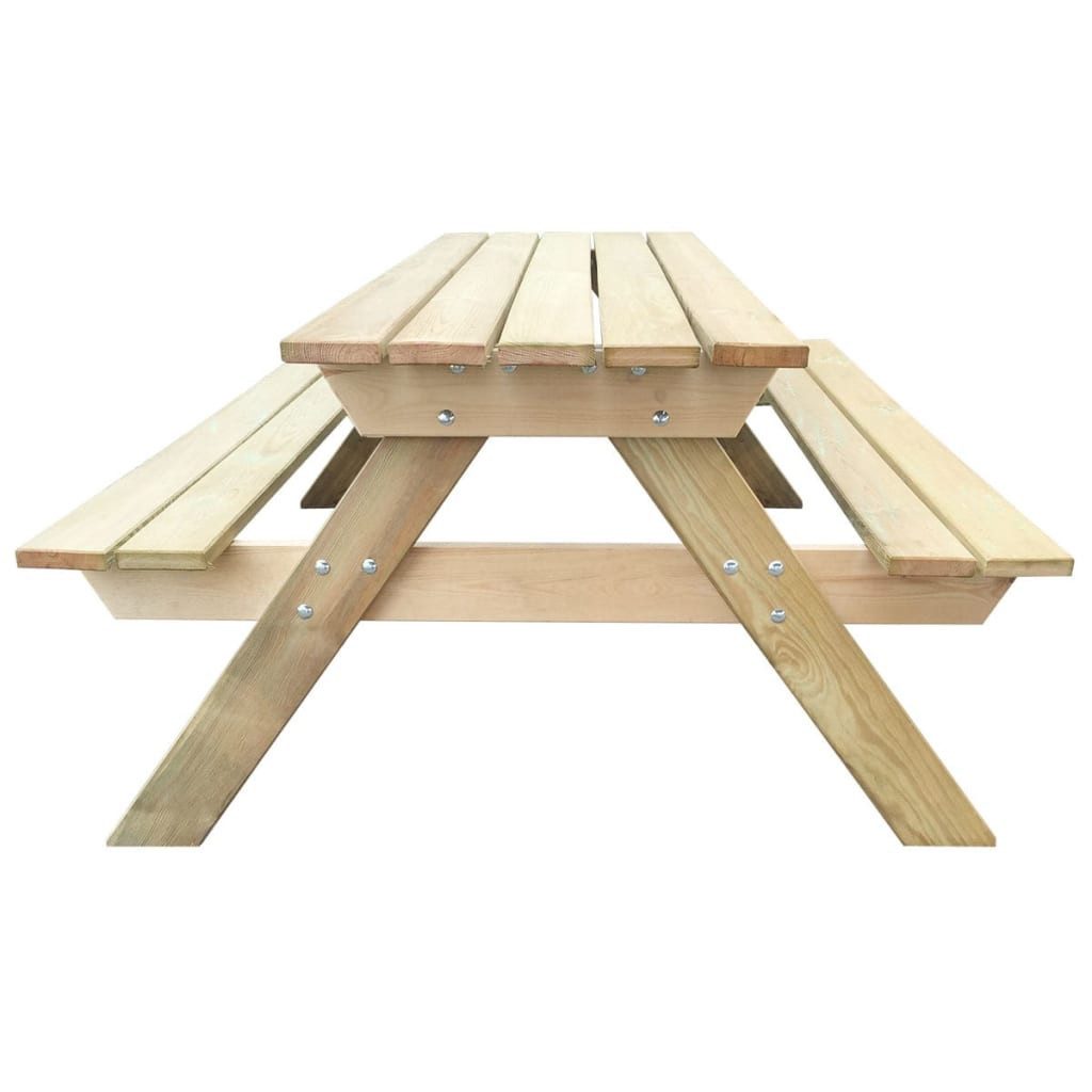 vidaXL Gartentisch Picknicktisch 150x135x71,5 cm Holz