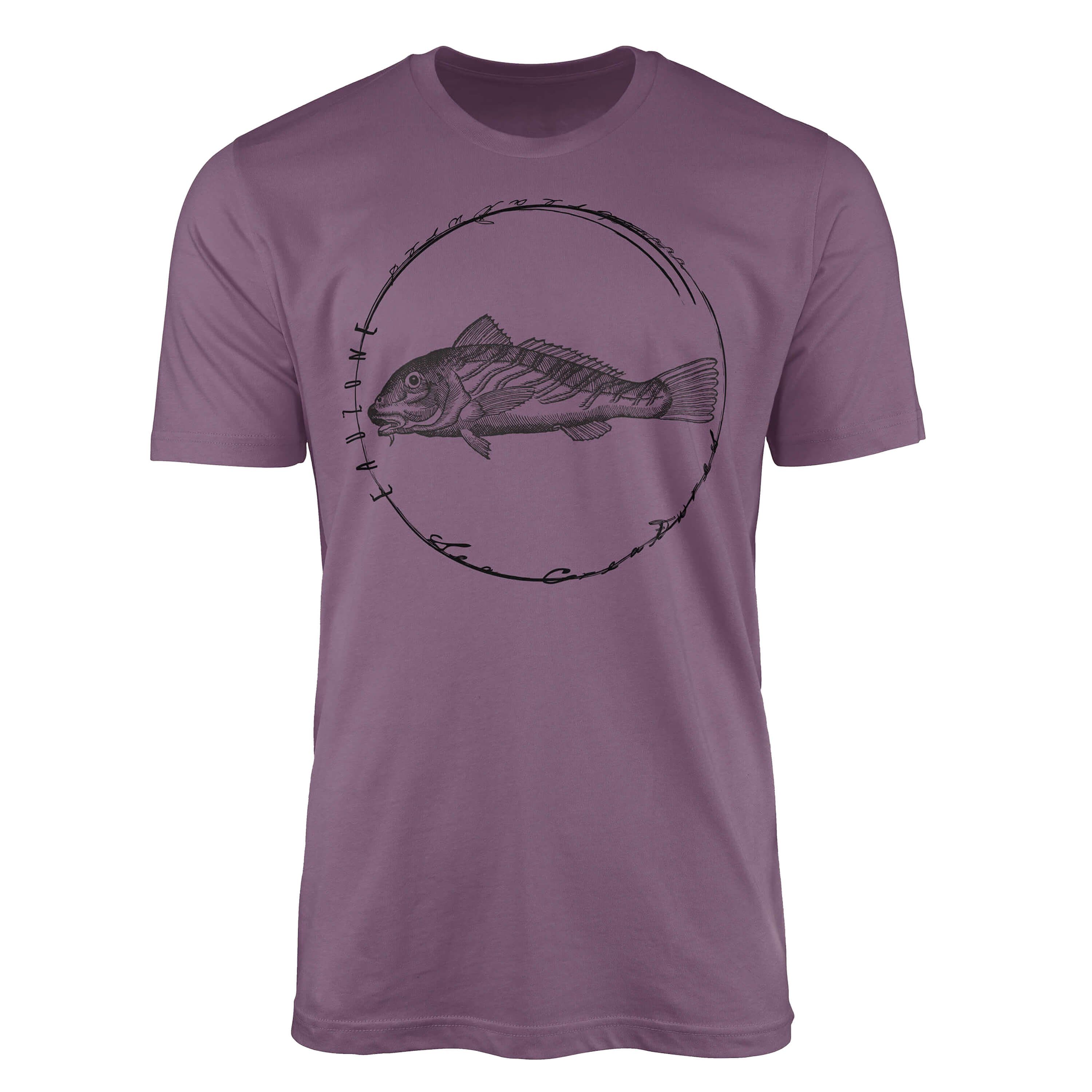 Sinus Art T-Shirt T-Shirt - sportlicher Schnitt Fische Serie: Shiraz Tiefsee Struktur und Creatures, / 066 Sea Sea feine